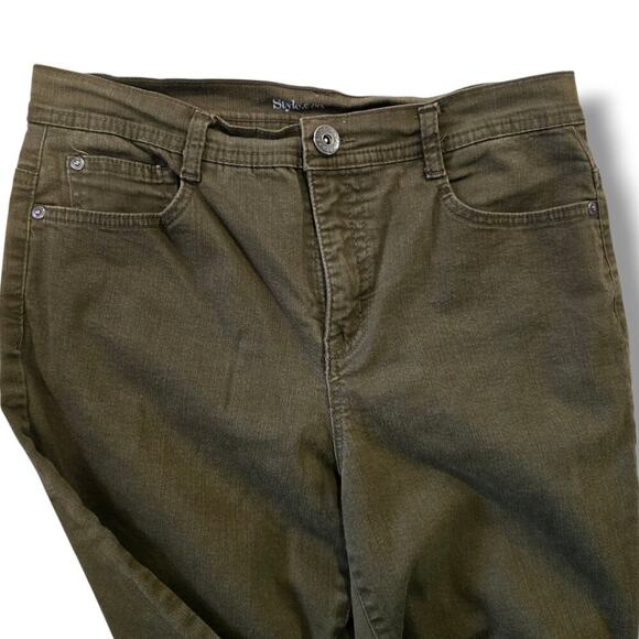 Style & Co denim women's green tummy control straight leg denim Jeans - 8S - Picture 4 of 9